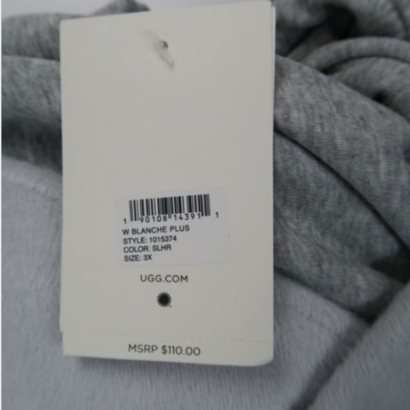 UGG Plus Size Blanche Fleece Robe SEAL HEATHER 3X - Picture 6 of 6